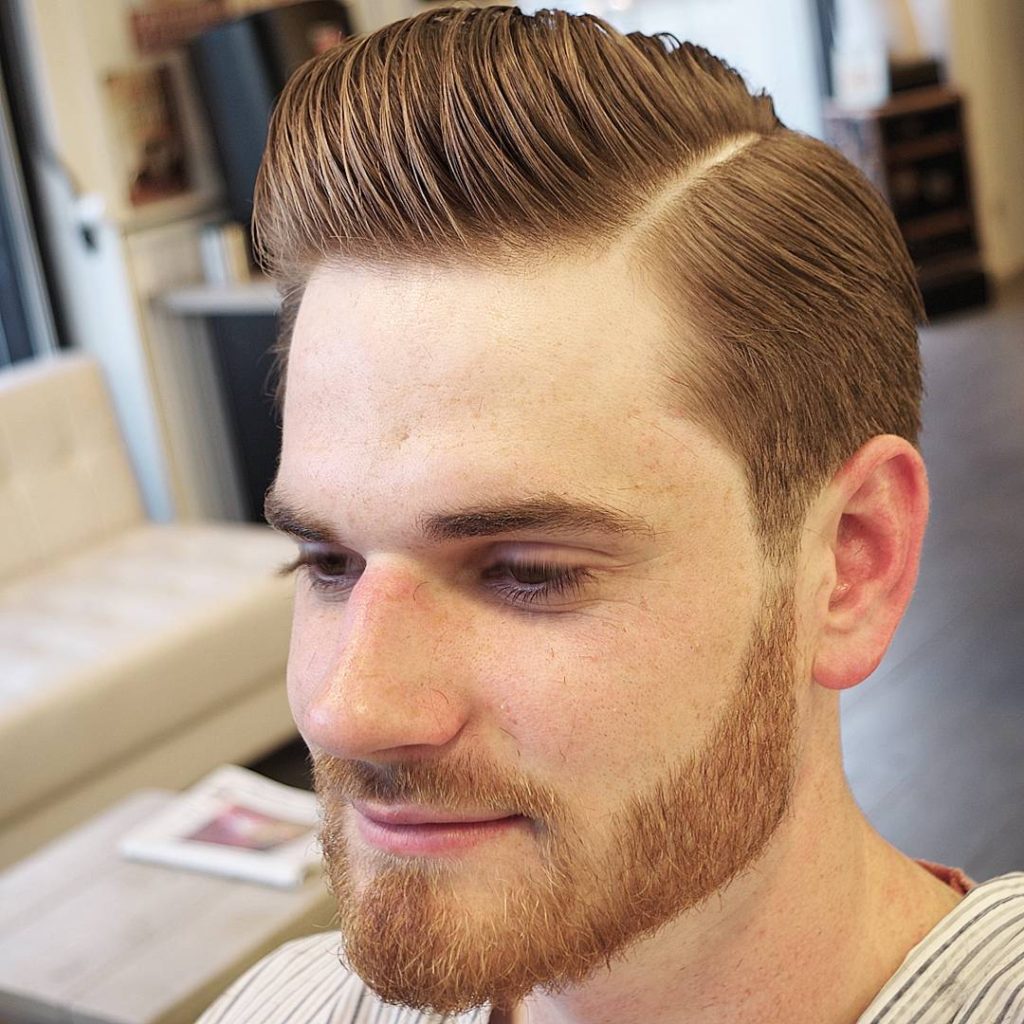 Lo Fade Slick Combover with Surgical Parting