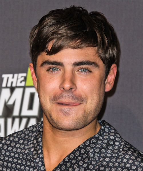 Straight and Short Messy and Casual Zac Efron Hairstyle