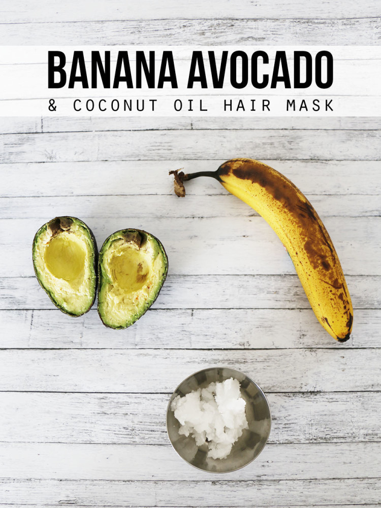 Banana avocado coconut oil hair mask