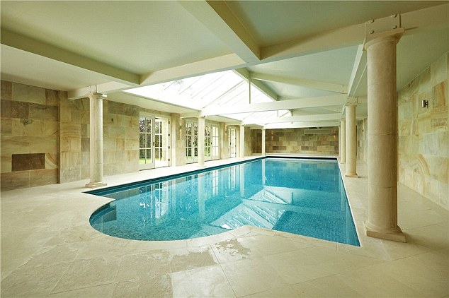 Luxurious: The property has five bedrooms, three reception rooms and four bathrooms as well as an indoor swimming pool