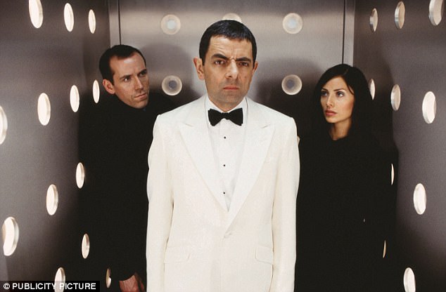 First: Rowan appeared alongside Ben Miller and Natalie Imbruglia in the first Johnny English