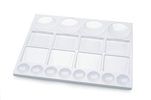 Darice, Skil Art 20 Wells, 13” x 10” – Plastic Palette for Oil, Watercolors & Acrylic Paints, Ideal for Mixing and Separating Colors, For all Skills Levels