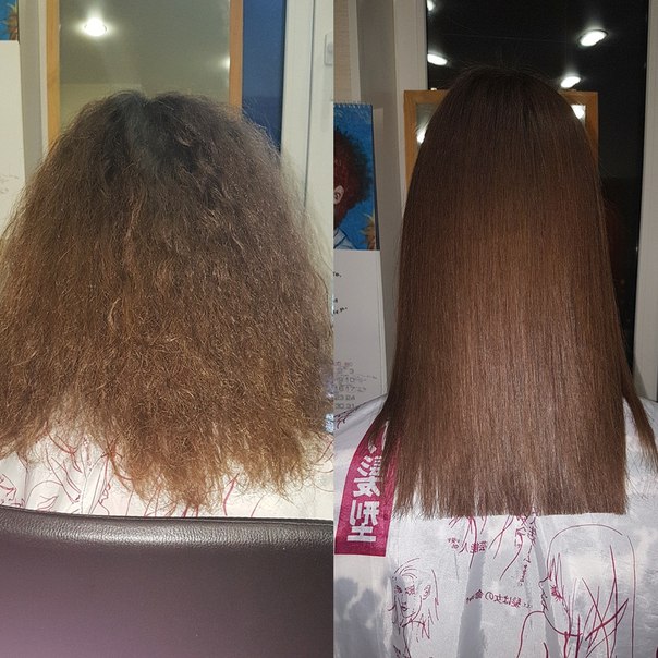 Кератин для волос до и после фото средние волосы