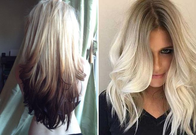 Белое омбре на темные волосы Белое омбре на темные волосы