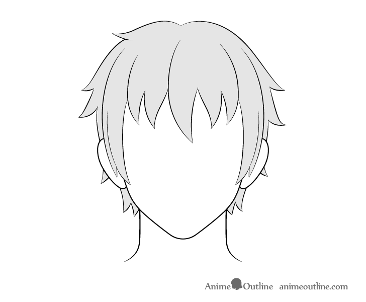 Anime male hair drawing