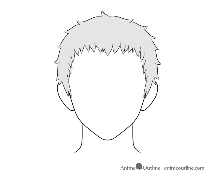 Anime short male hair drawing