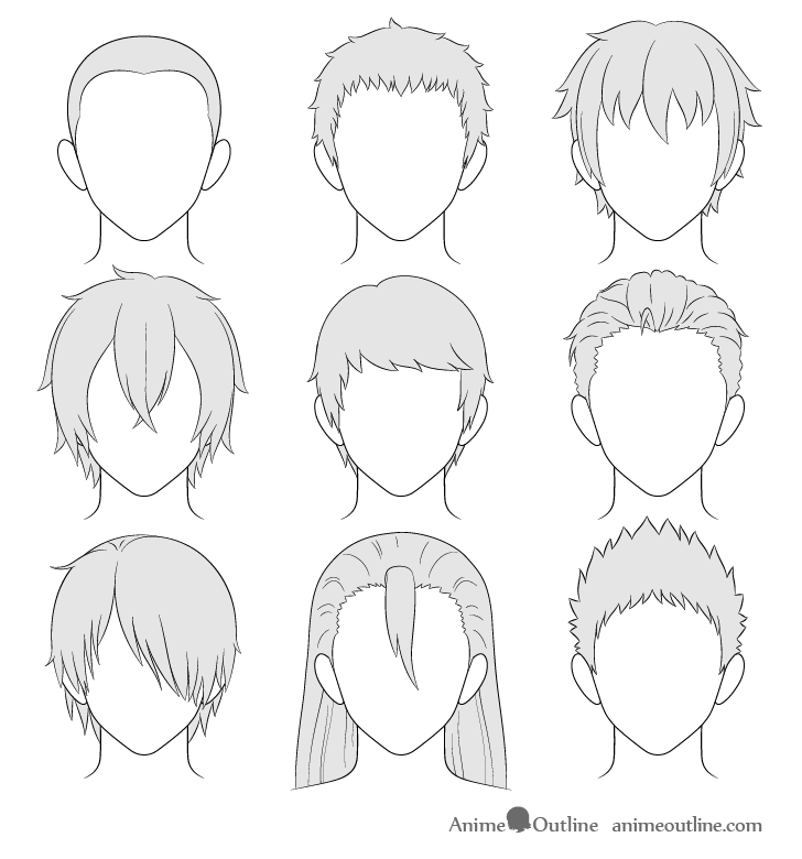 Anime male hairstyles drawing