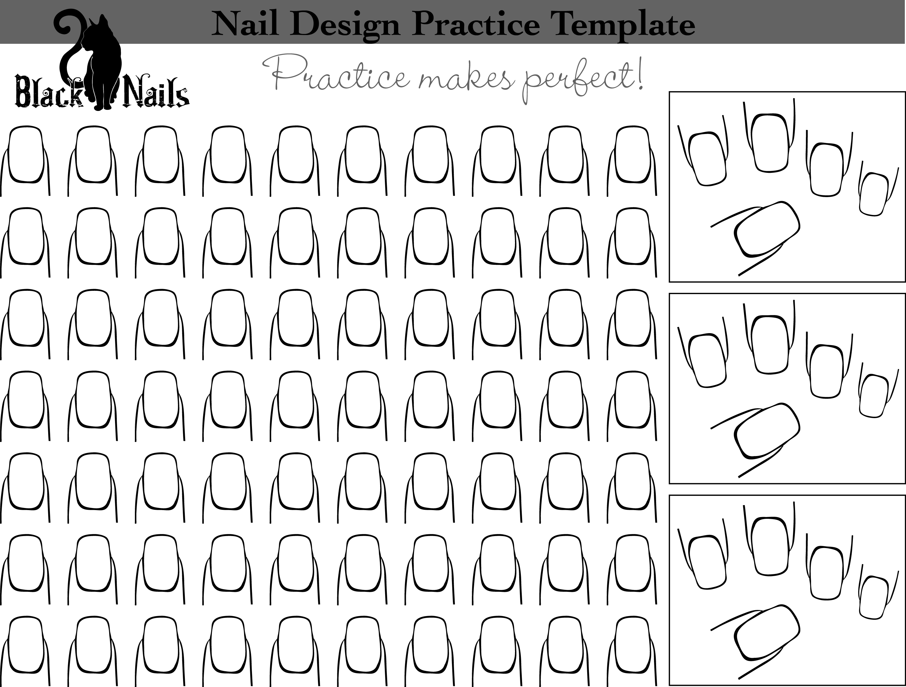 Nail Art Design Practice Sheet
