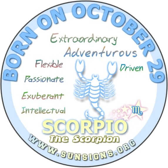 IF YOU ARE BORN ON OCTOBER 29, and you are driven by the idea of success, you are a Scorpio.